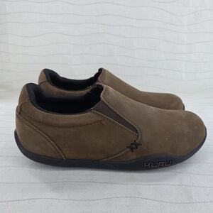 Kuru Womens Kivi Slip-On Brown Nubuck Leather Work Casual Shoes Size 10 M